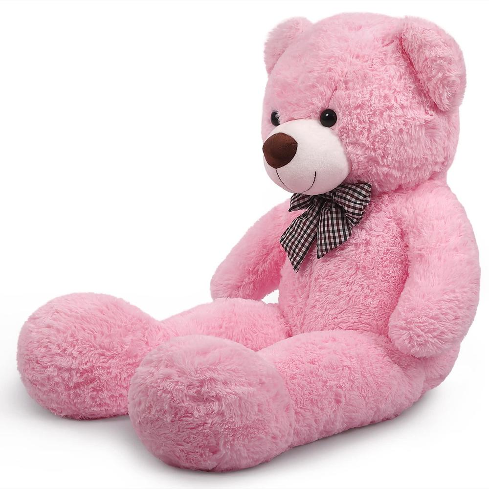 yeqivo giant teddy bear stuffed animals plush toy life size big plush pink teddy bear for kids girlfriend, soft stuffed bear animals