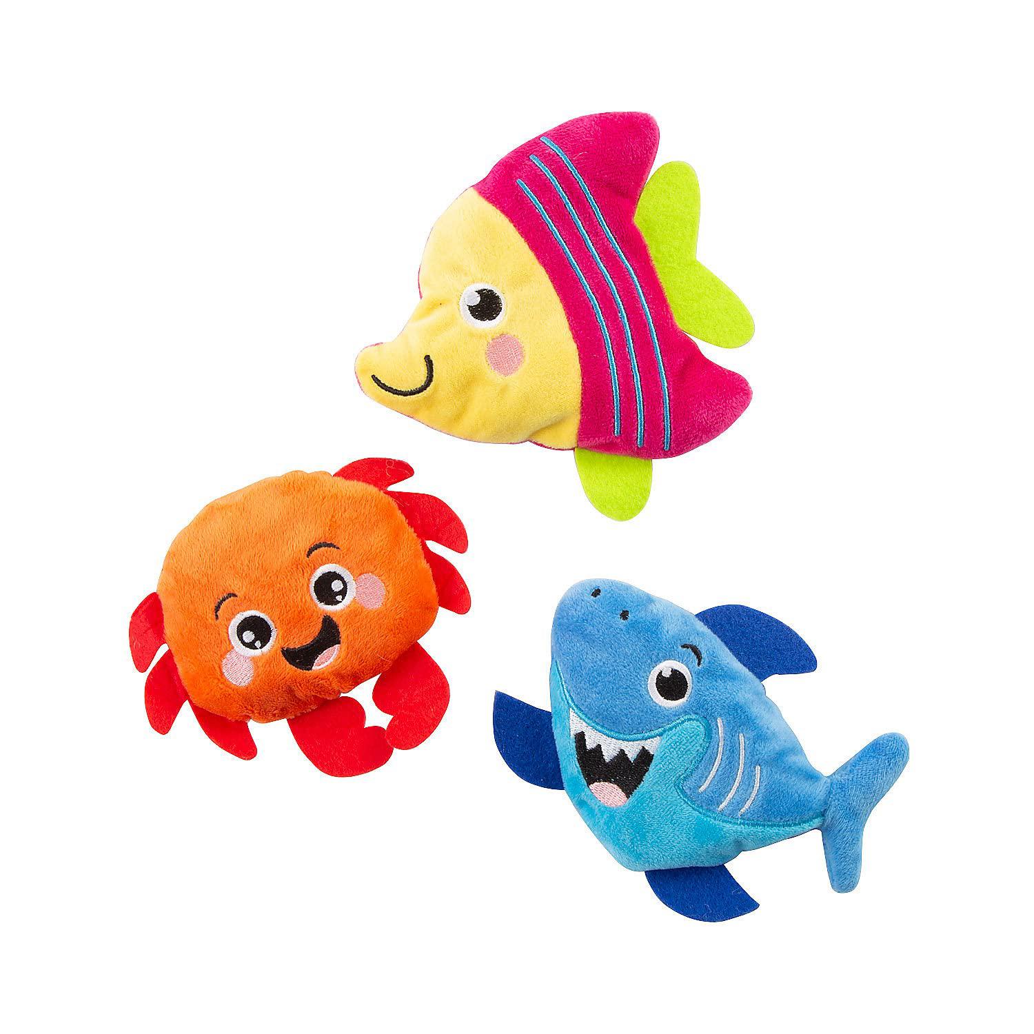 Fun Express sensory sandfilled under the sea stuffed characters, 3 pieces