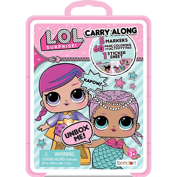 L.O.L. Surprise! lol doll mini backpack and art carry along case - lol doll gift bundle with 12" reversible sequin mini backpack and art case 