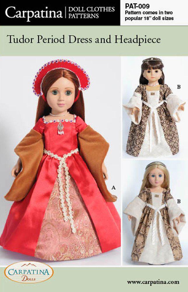 Carpatina pattern for tudor dress - fits 18" american girl dolls