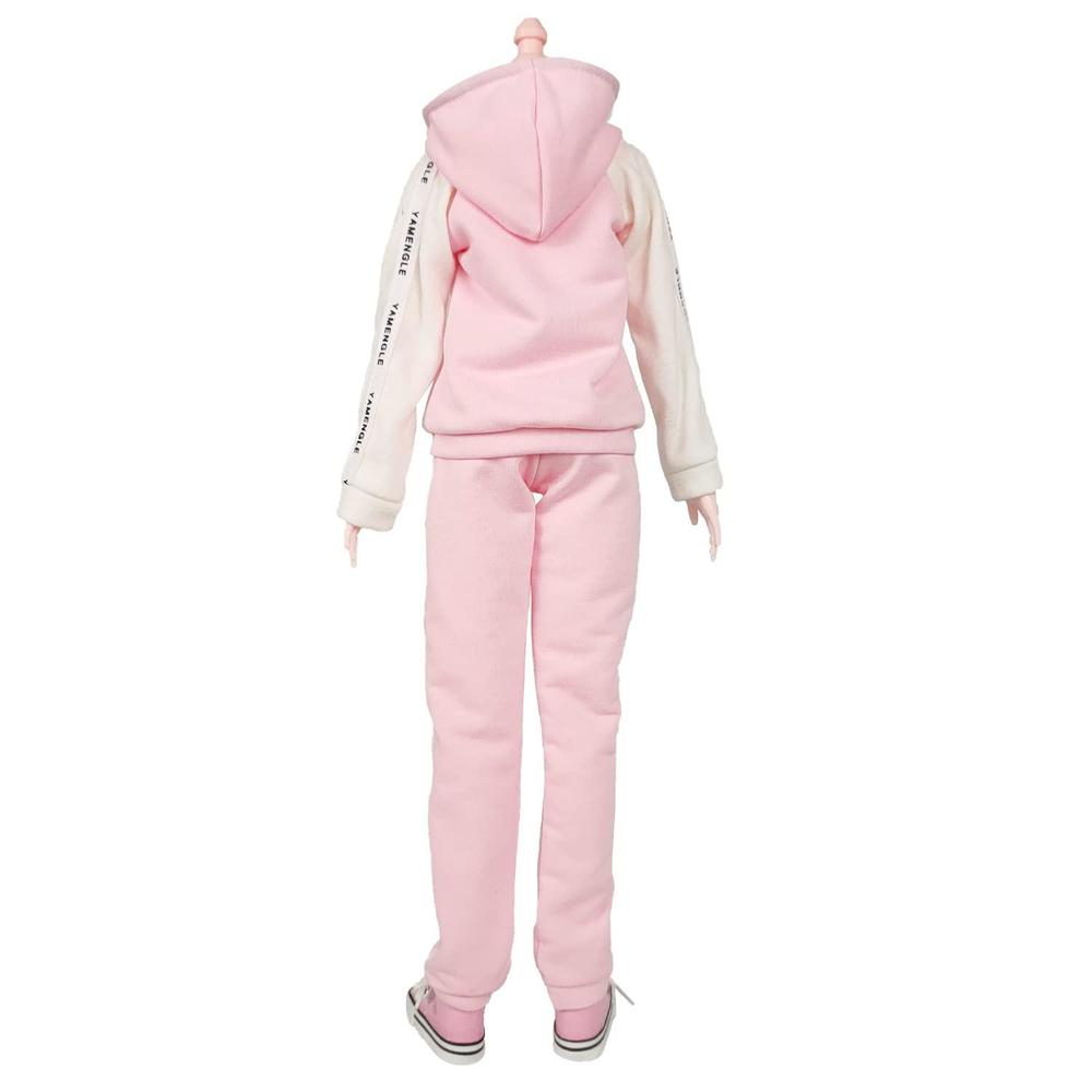 proudoll sportswear fleece hooded zip up sweatshirt hoody dolls clothes joggers canvas shoes set for 1/3 bjd doll 60cm 24inch