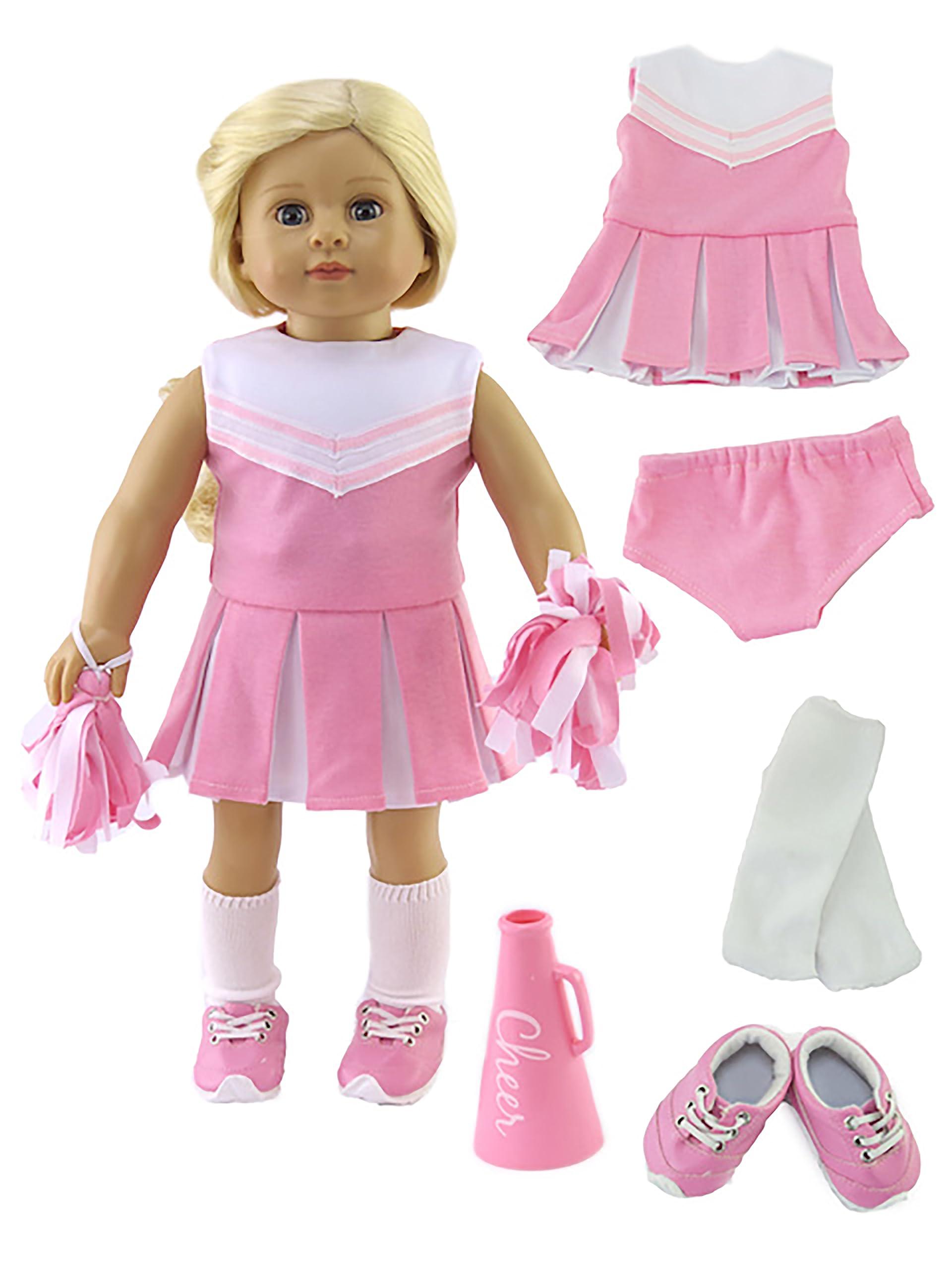 american fashion world pink cheerleader uniform with shoes and