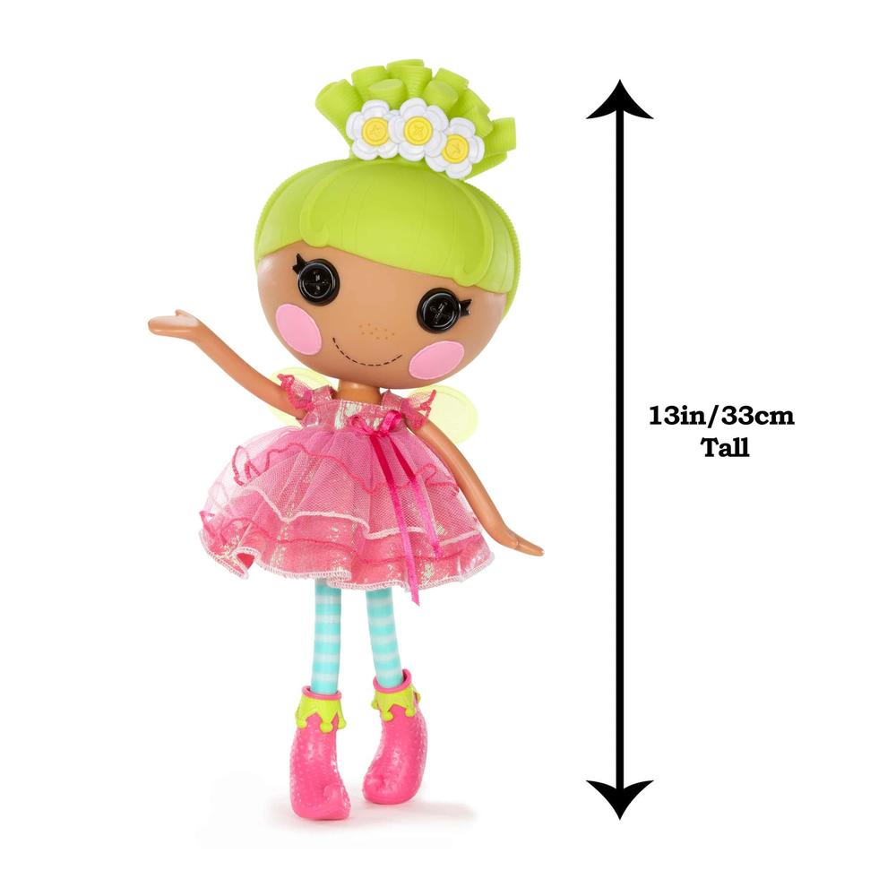 lalaloopsy doll- pix e. flutters & pet firefly, 13" fairy doll with florescent yellow hair, pink outfit & accessories, reusab