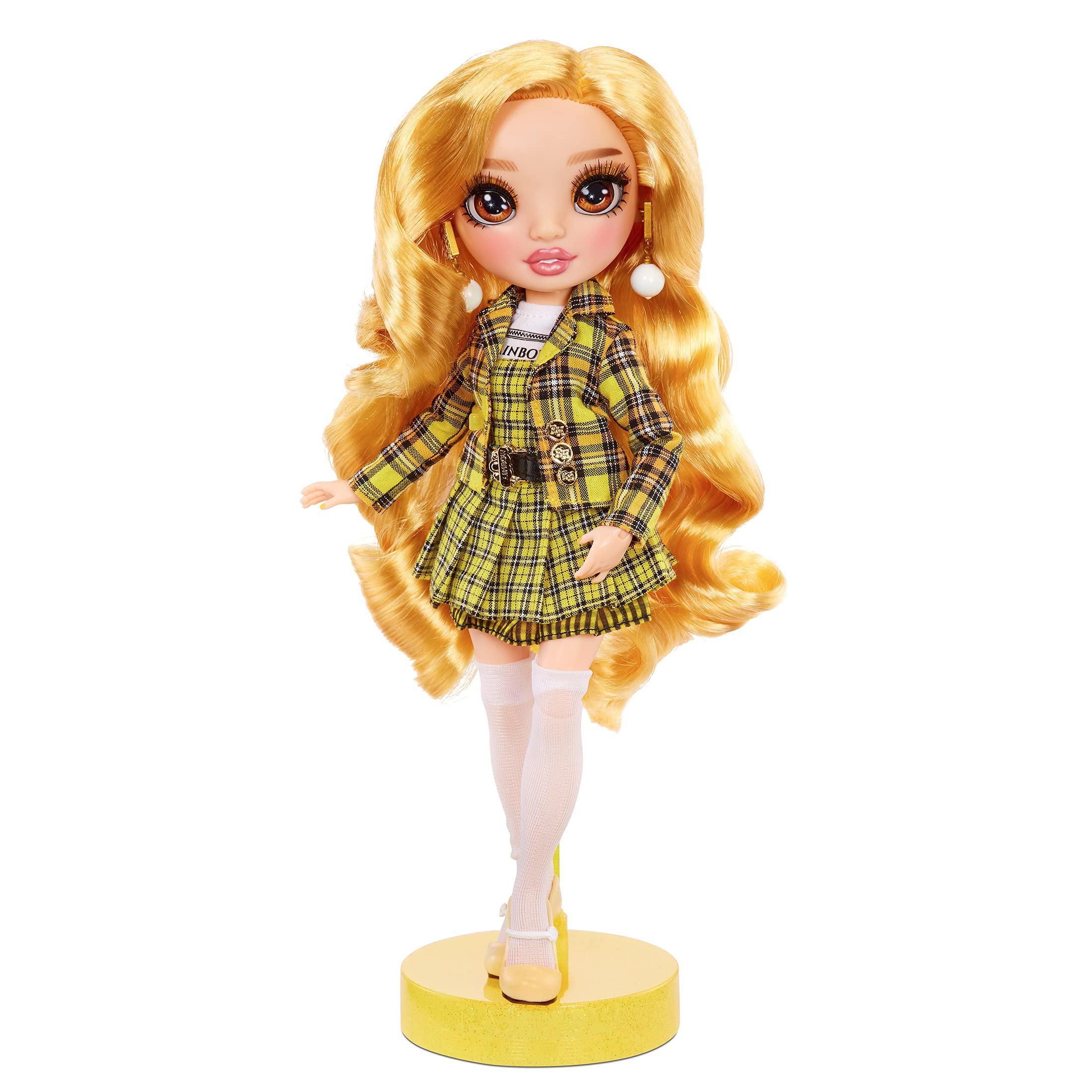 rainbow high series 3 sheryl meyer fashion doll - marigold (yellow) with 2 designer outfits to mix & match with accessories, 
