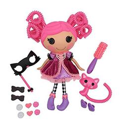 lalaloopsy silly hair doll - confetti carnivale with pet cat, 13" masquerade ball party theme hair styling doll with pink hai