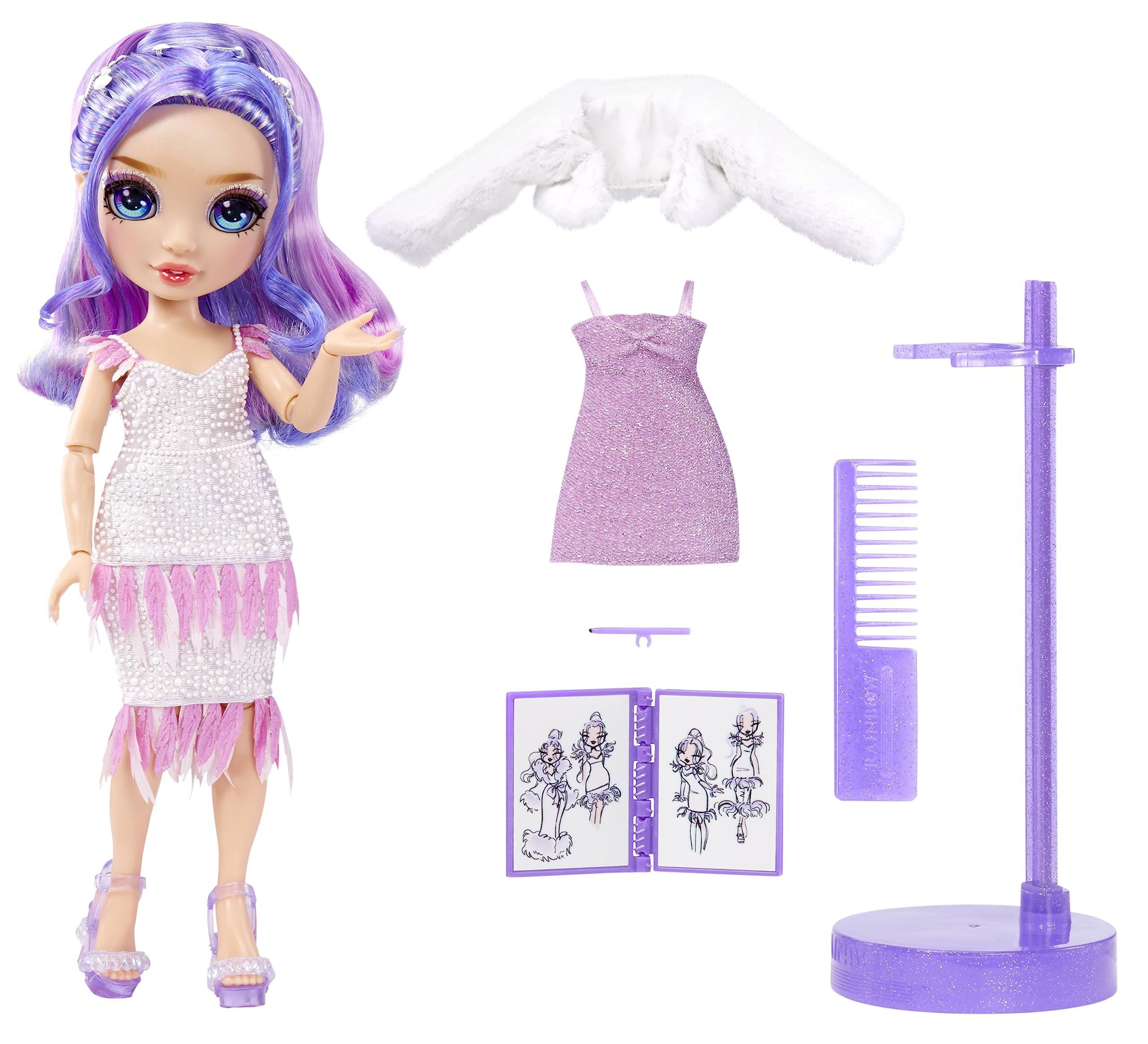 rainbow high fantastic fashion violet willow - purple 11 fashion doll and playset with 2 complete doll outfits, and fashion p