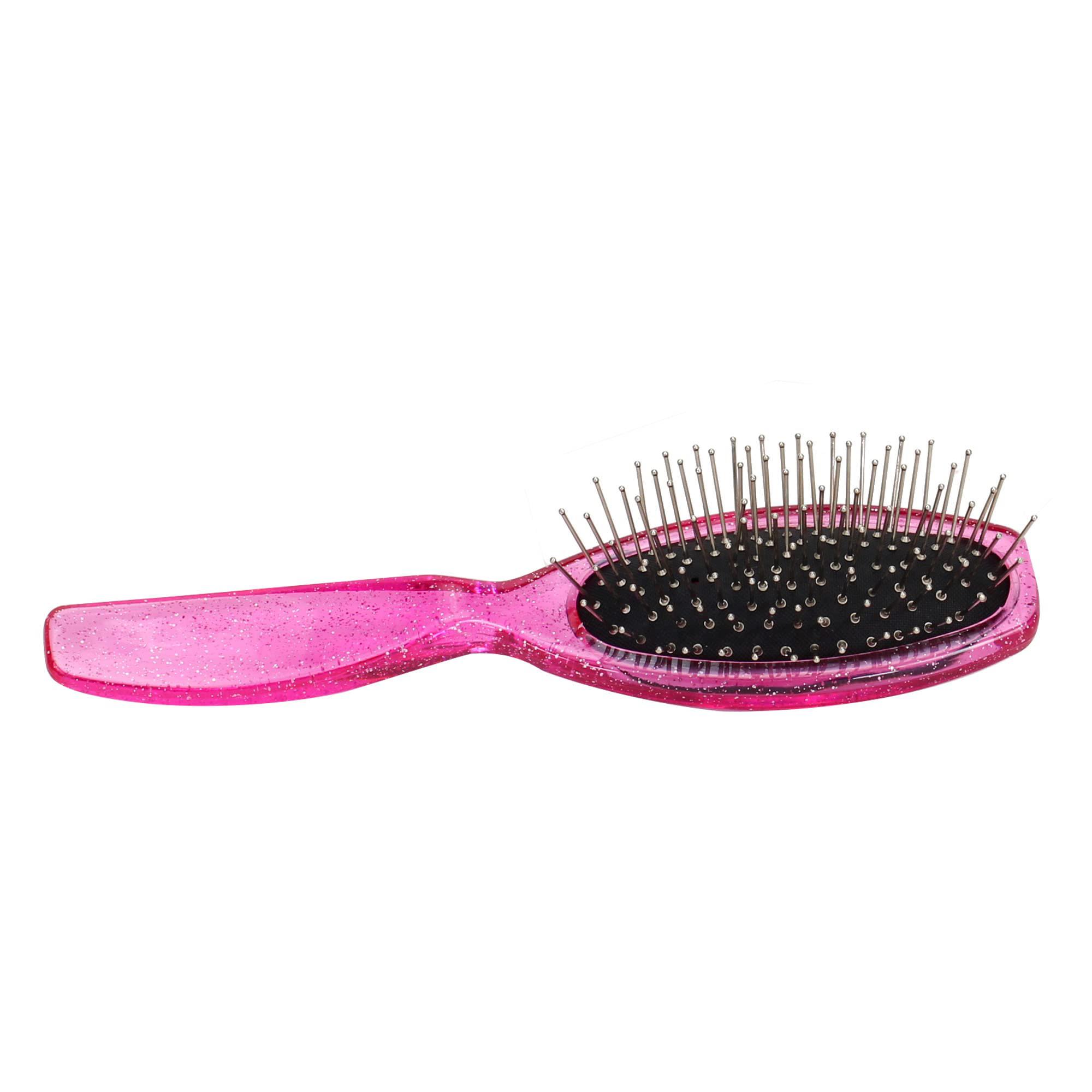Sophia\'s sophia's doll hair brush, ideal for dolls with synthetic or wig-like hair, sized for smaller hands, in glittery hot pink