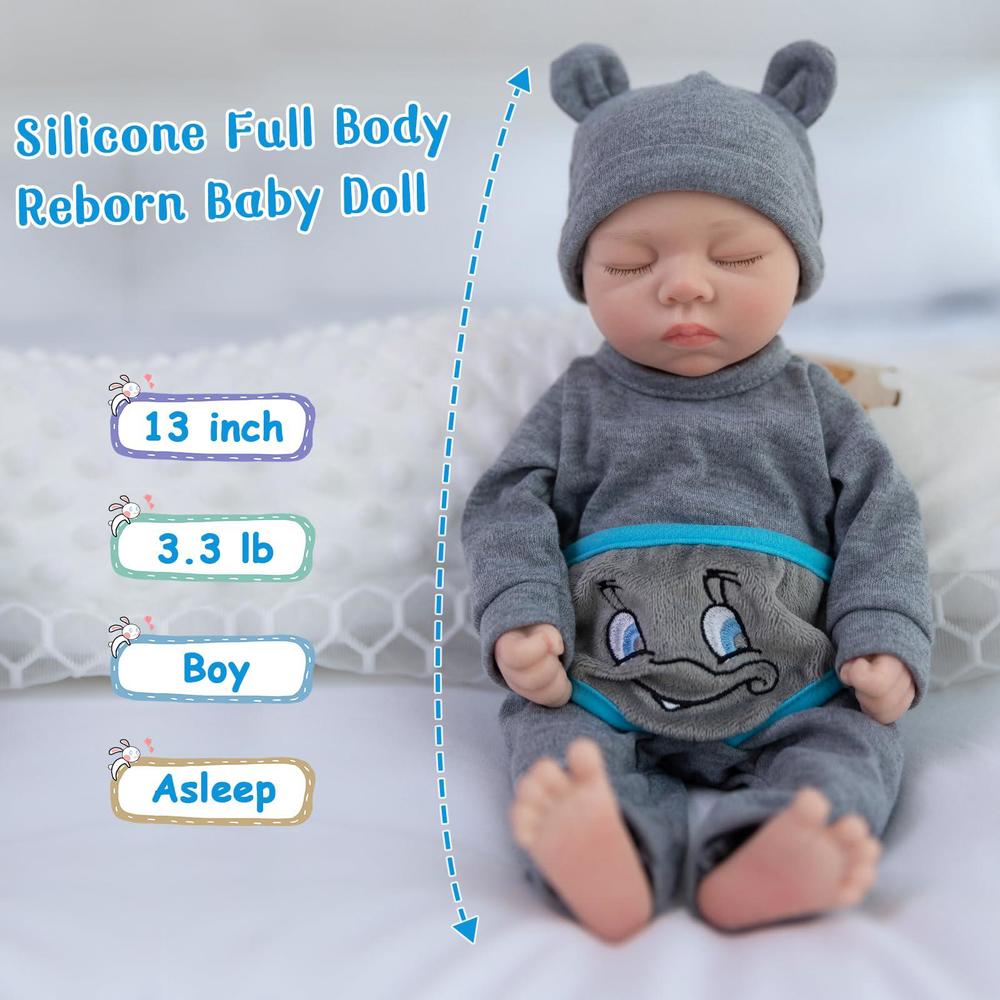 thorugod realistic reborn baby dolls silicone full body boy - 13 inch ...