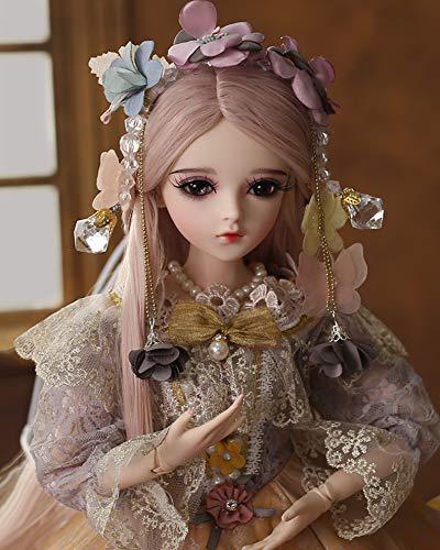 ucanaan bjd doll, 1/3 sd dolls 24 inch 18 ball jointed doll diy toys with clothes outfit shoes wig hair makeup, best gift for