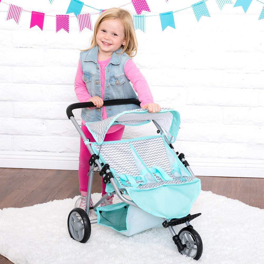 Adora Dolls adora zig zag twin jogger stroller for baby doll,blue