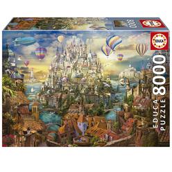 Educa - Dreamtown - 8000 Piece Jigsaw Puzzle - Puzzle Glue Included - Completed Image Measures 75.59"x 53.54" - Ages 14+ (19570)