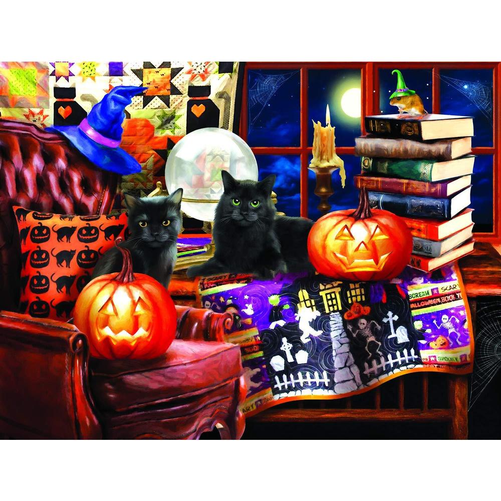 sunsout inc - our favorite time of the year - 300 pc jigsaw puzzle by artist: tom wood - finished size 18" x 24" halloween - 