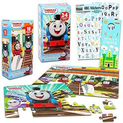 Beach Kids thomas the train puzzles for kids, toddlers - bundle with 2 thomas and friends puzzles, stickers, more | thomas the train toy
