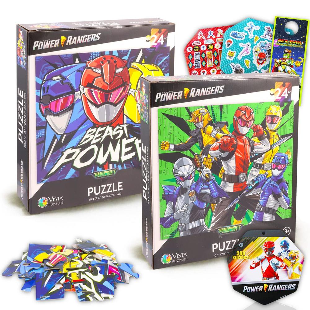 pink ranger power rangers jigsaw puzzle set for kids - bundle with 2 ...