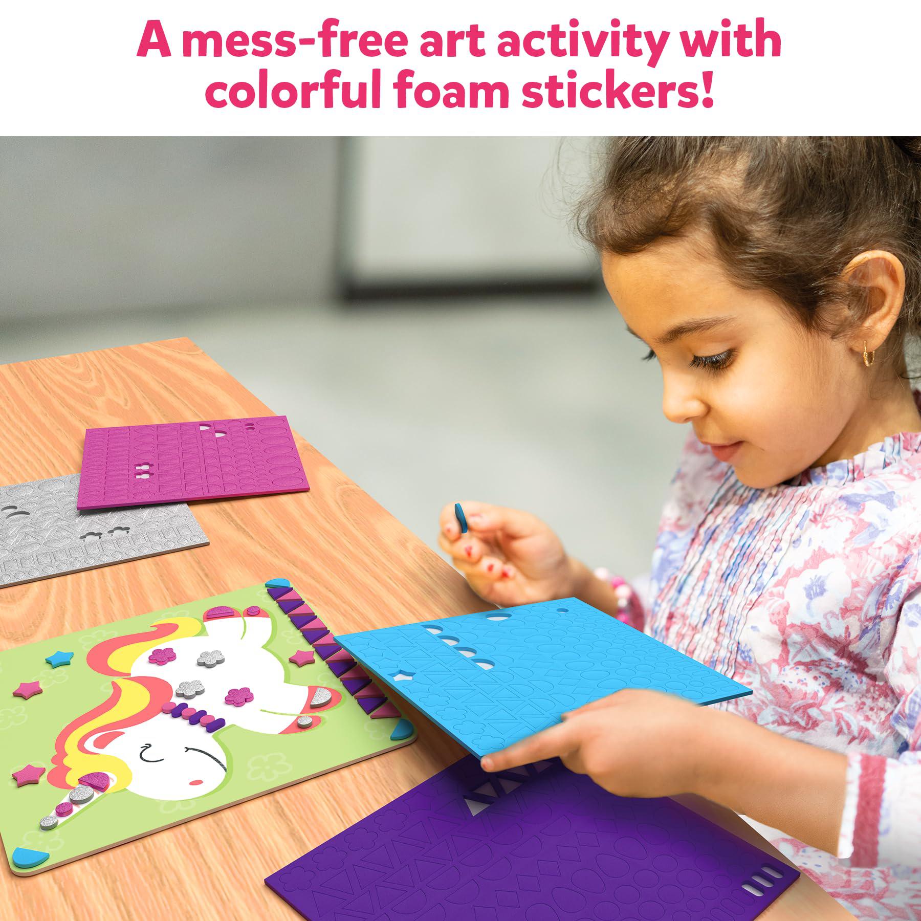 skillmatics art activity - fun with foam unicorns & princesses, no mess sticker art for kids, craft kits, diy activity, gifts
