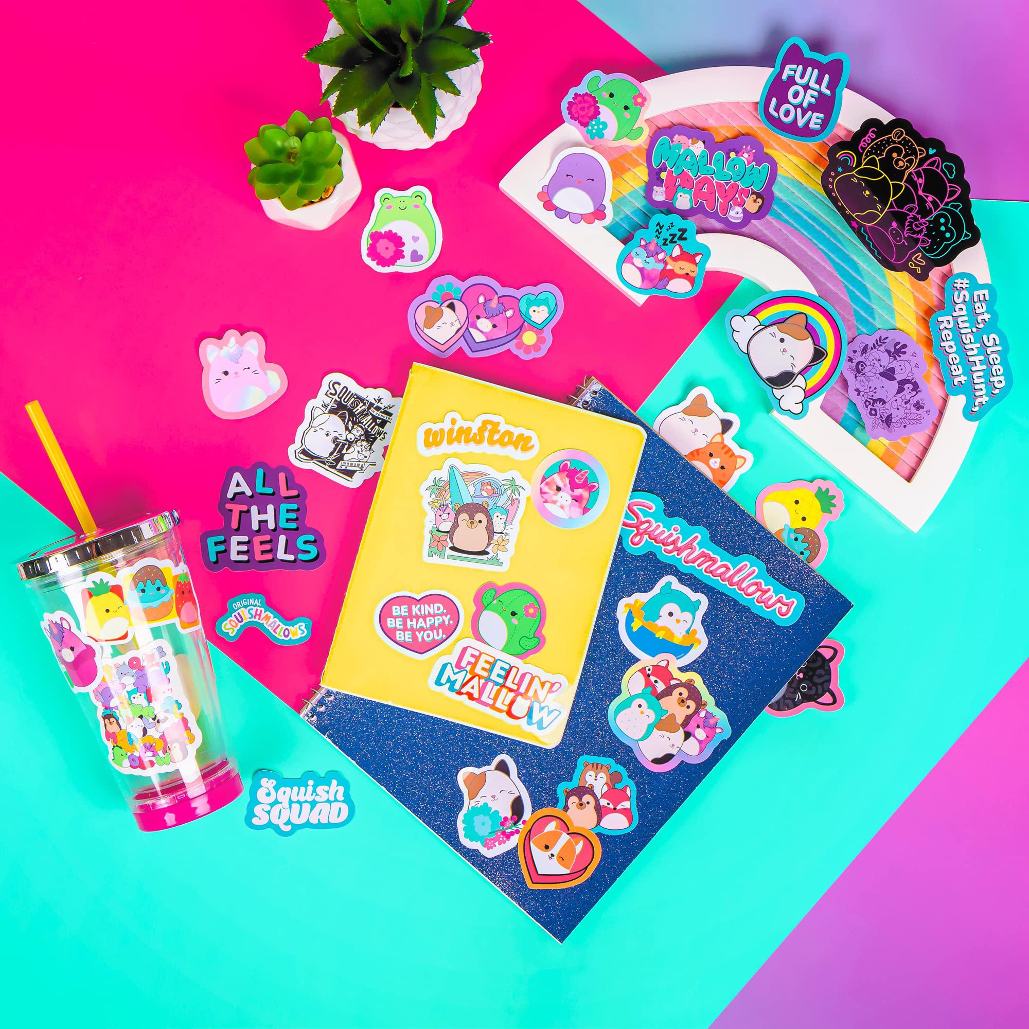 fashion angels squishmallows vinyl sticker pack - includes 100 large squishmallows stickers - water resistant stickers - join