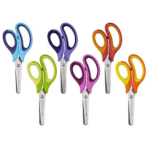 W.A. Portman wa portman 5 inch blunt kids scissors 6 pack - school scissors  bulk scissors - blunt scissors for kids - childrens scissors 