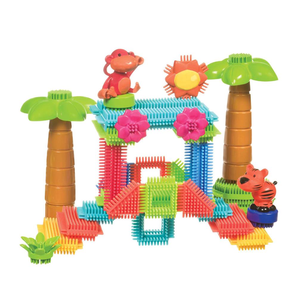 B.toys bristle blocks by battat - the official bristle blocks - 58piece in a bucket - stem creativity building toys for dexterity & 