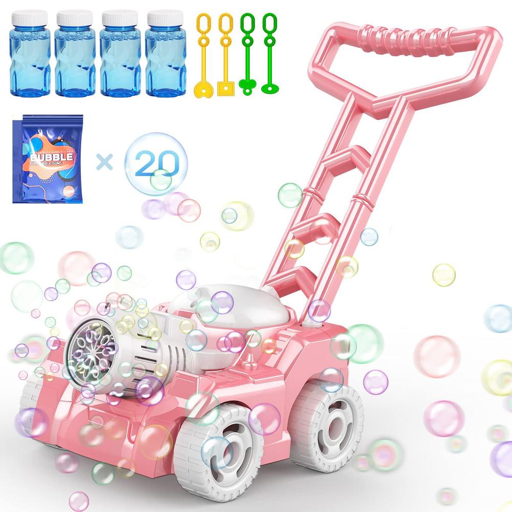 wesfuner bubble machine,bubble blower maker,bubble lawn mower for toddlers 1-3,summer outdoor push backyard toys,wedding party favors,