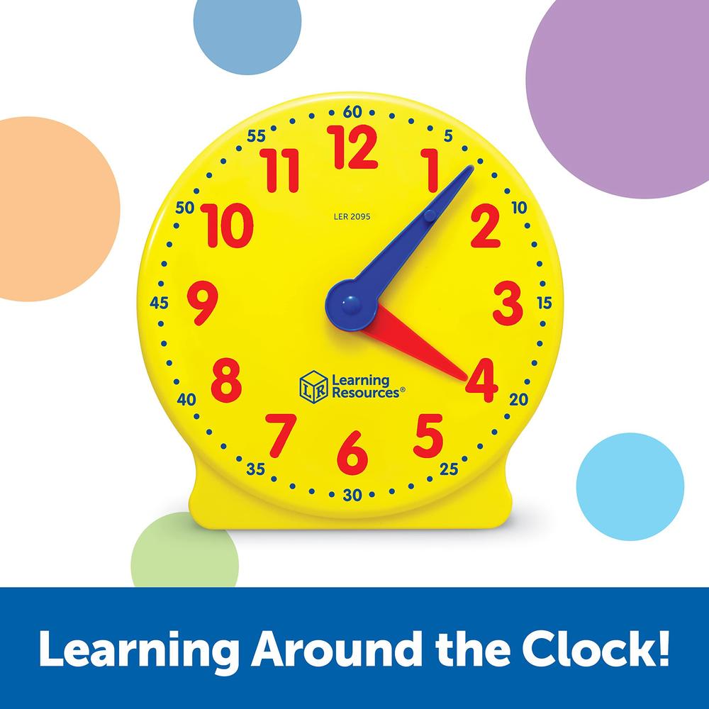 learning resources big time student clock, teaching & demonstration clock, develops time and early math skills, ages 5+, cloc