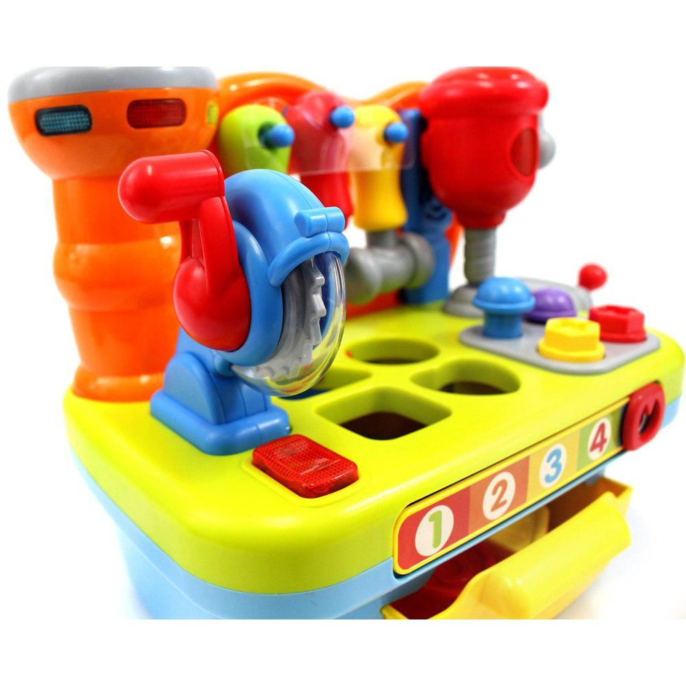 powertrc little engineer multifunctional musical learning tool workbench for kids