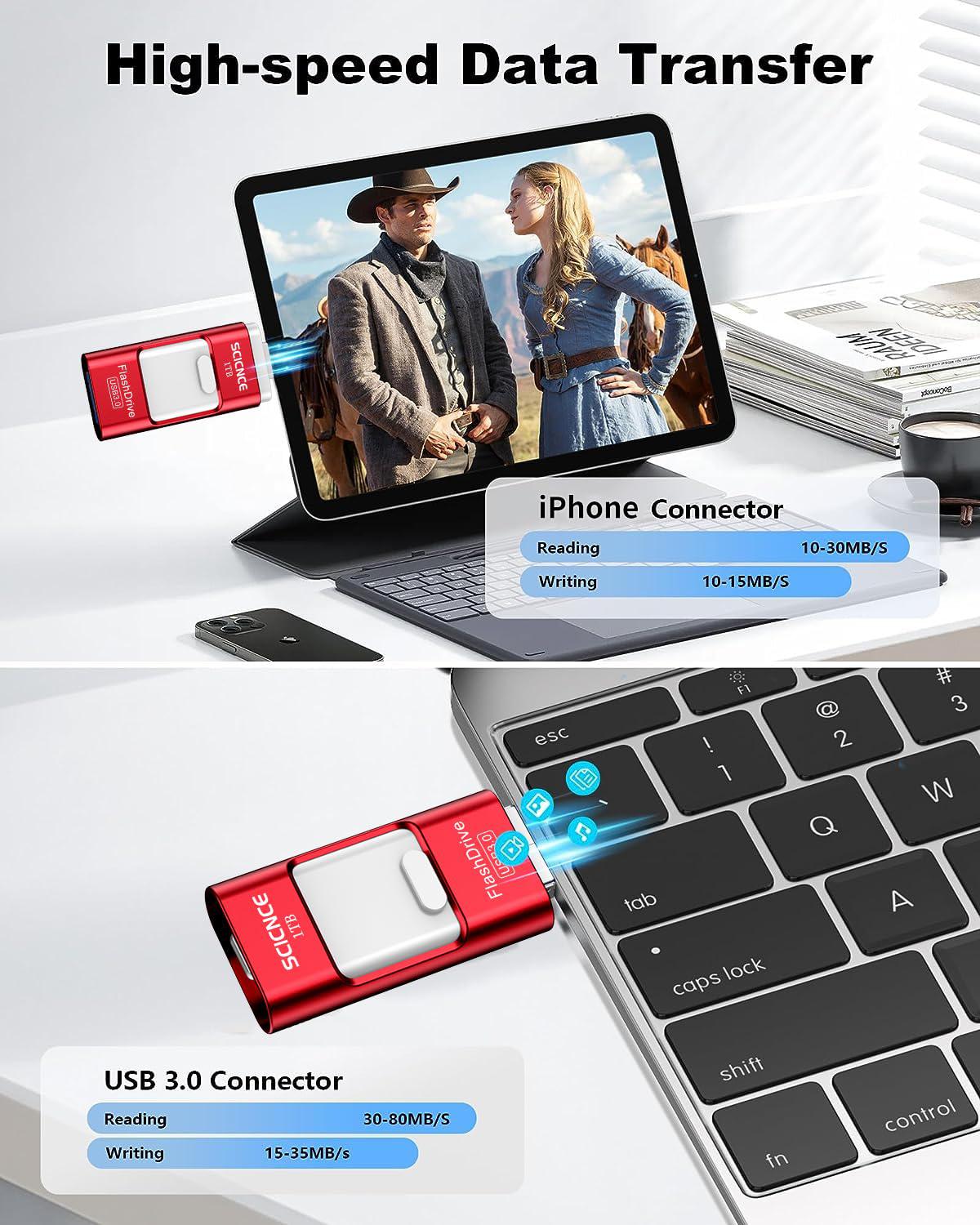 SCICNCE RNAB0CFHT2W4V scicnce 1tb photo stick for iphone flash drive, usb  memory stick thumb drive external storage compatible with iphone ipad and