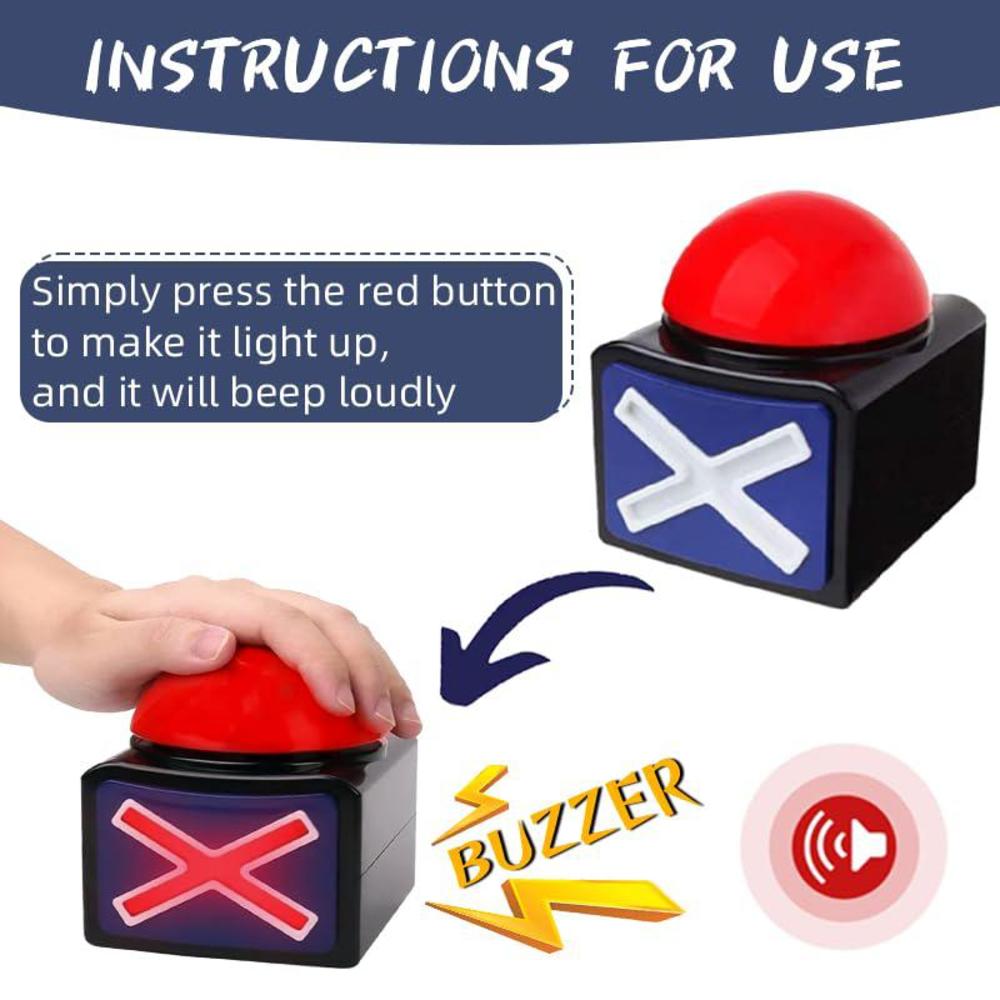 ribosy set of 3, game answer buzzer - game buzzer with lights and sound ...