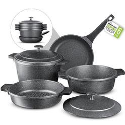 Country Kitchen country kitchen 13 piece pots and pans set - safe nonstick kitchen  cookware with removable handle, rv cookware set, oven safe