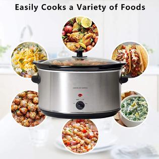 NOZAYA RNAB0BSFCLHFG 8.5-quart ceramic electric slow cooker - adjustable  temp, entrees, sauces, stews & dips