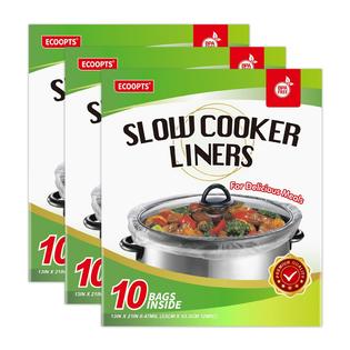 Ecoopts RNAB0BKG41BJ1 ecoopts slow cooker liners disposable cooking bags  large size pot liners fit 4qt to 8.5qt suitable for oval & round pot (30 b