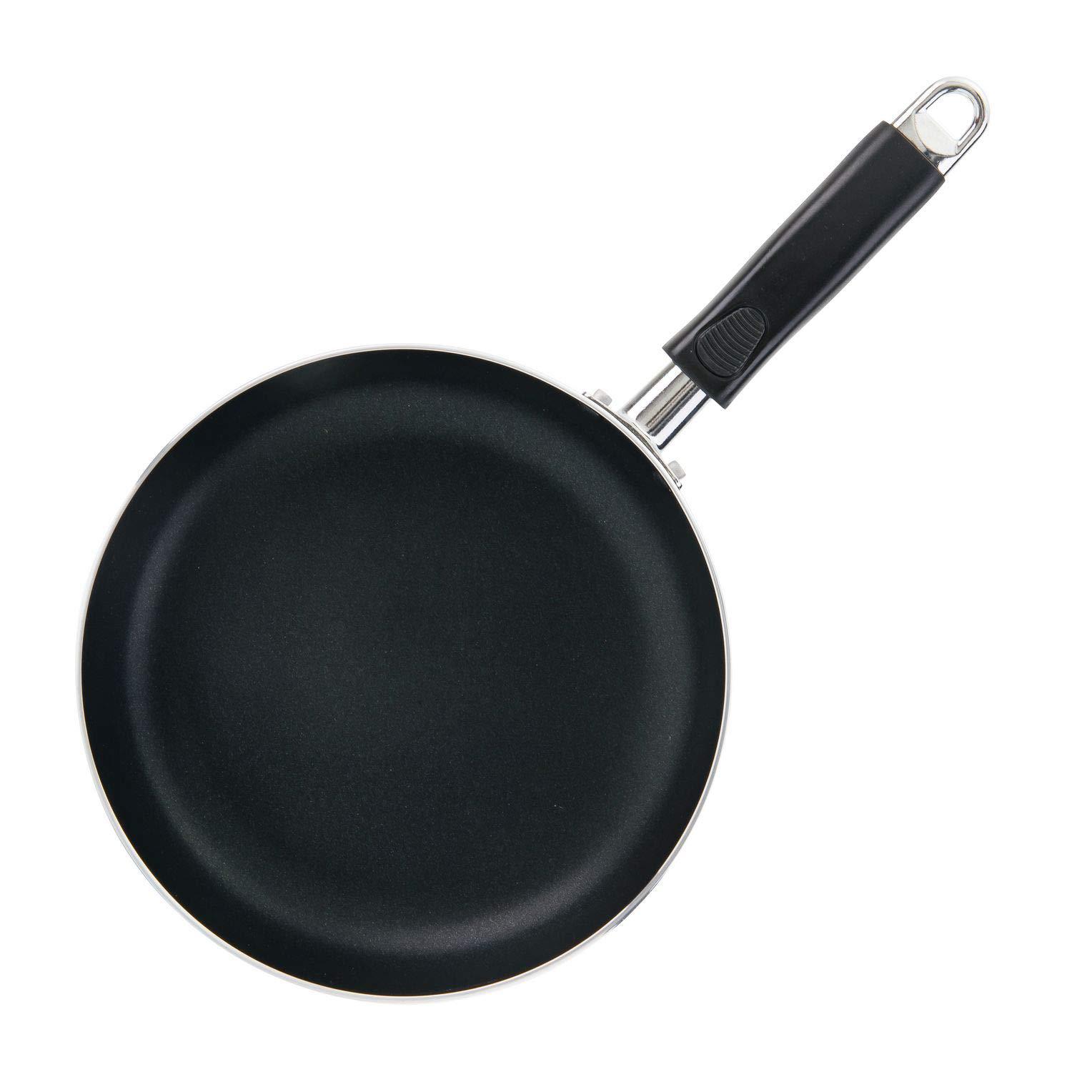 alpine cuisine aluminum cookware set 7 pc set, nonstick coating saucepan dutch oven wok pan fry pan with riveted fixed handle