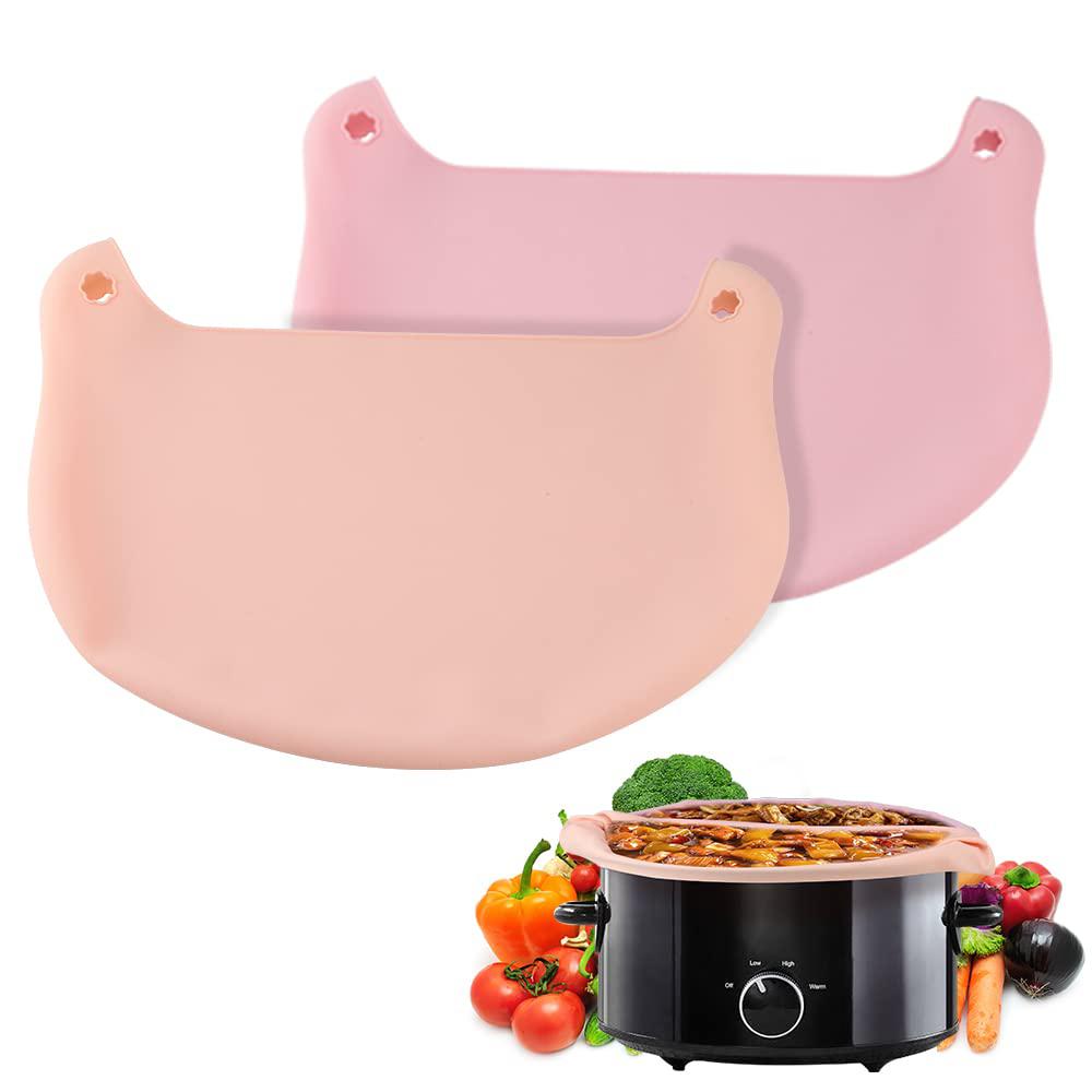 votena RNAB0C26T3K34 2-pack silicone crock pot liner reusable, crock pot  liners for oval and round pot, crock pot liner, slow cooker liners