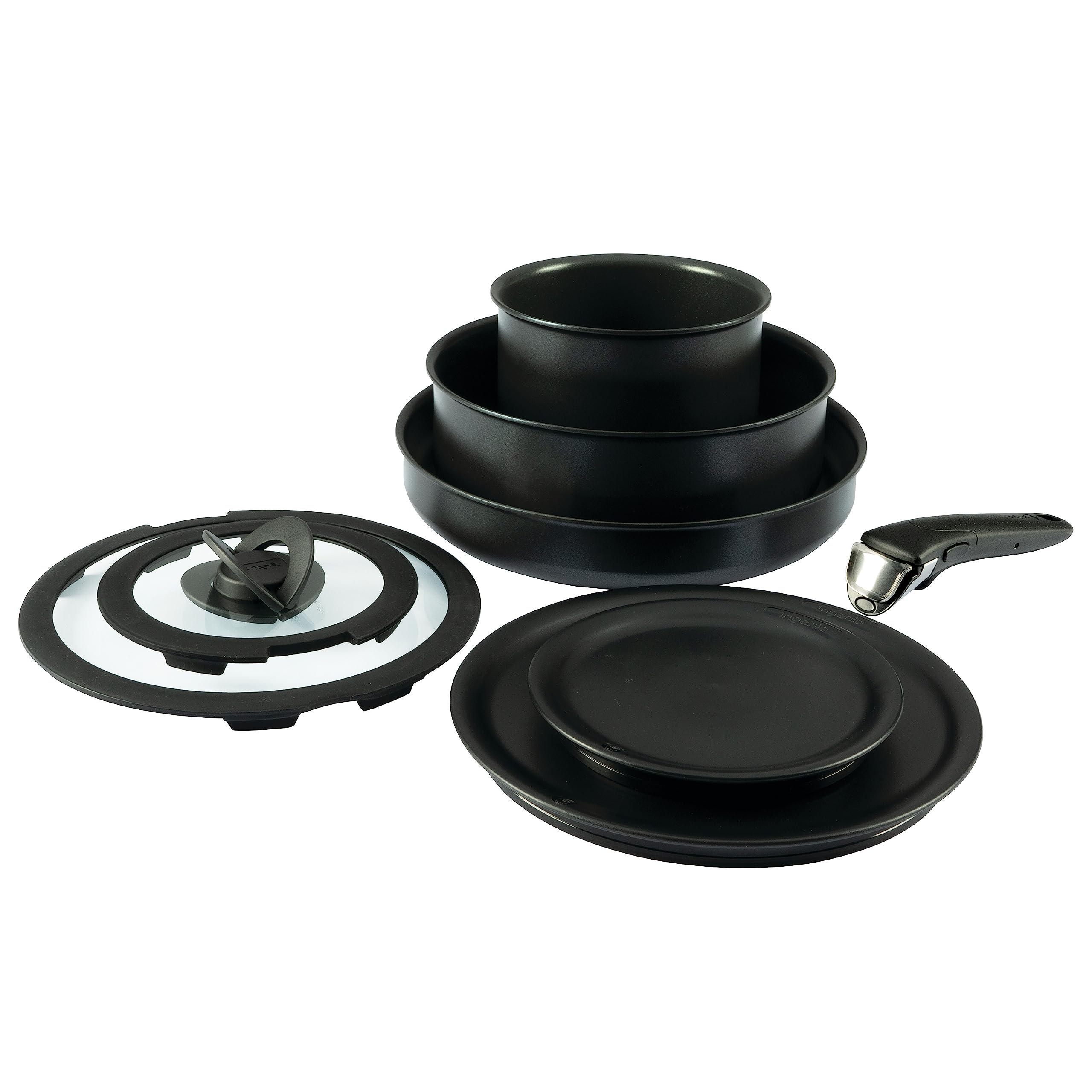 t-fal ingenio nonstick cookware set 8 piece induction stackable, detachable handle, removable handle, rv cookware, cookware, 