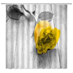 YSATNSFT yellow gray shower curtain awesome rose vintage flower rustic old wooden board romantic wood floor floral farmhouse country m