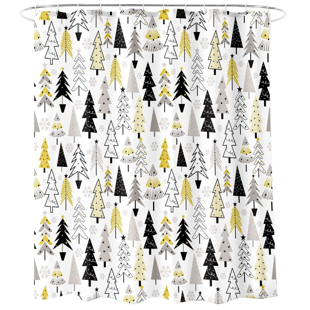 ao blare christmas tree shower curtain little cute christmas tree bathroom decoration shower curtain with hooks 72x72 inches