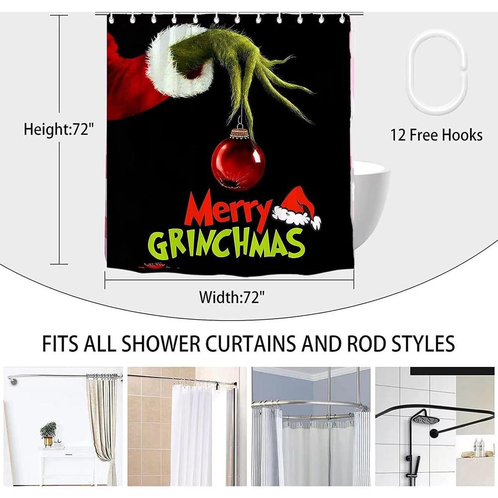 aucan christmas shower curtain merry christmas bathroom curtain winter new year xmas shower curtains bathroom decor with hook