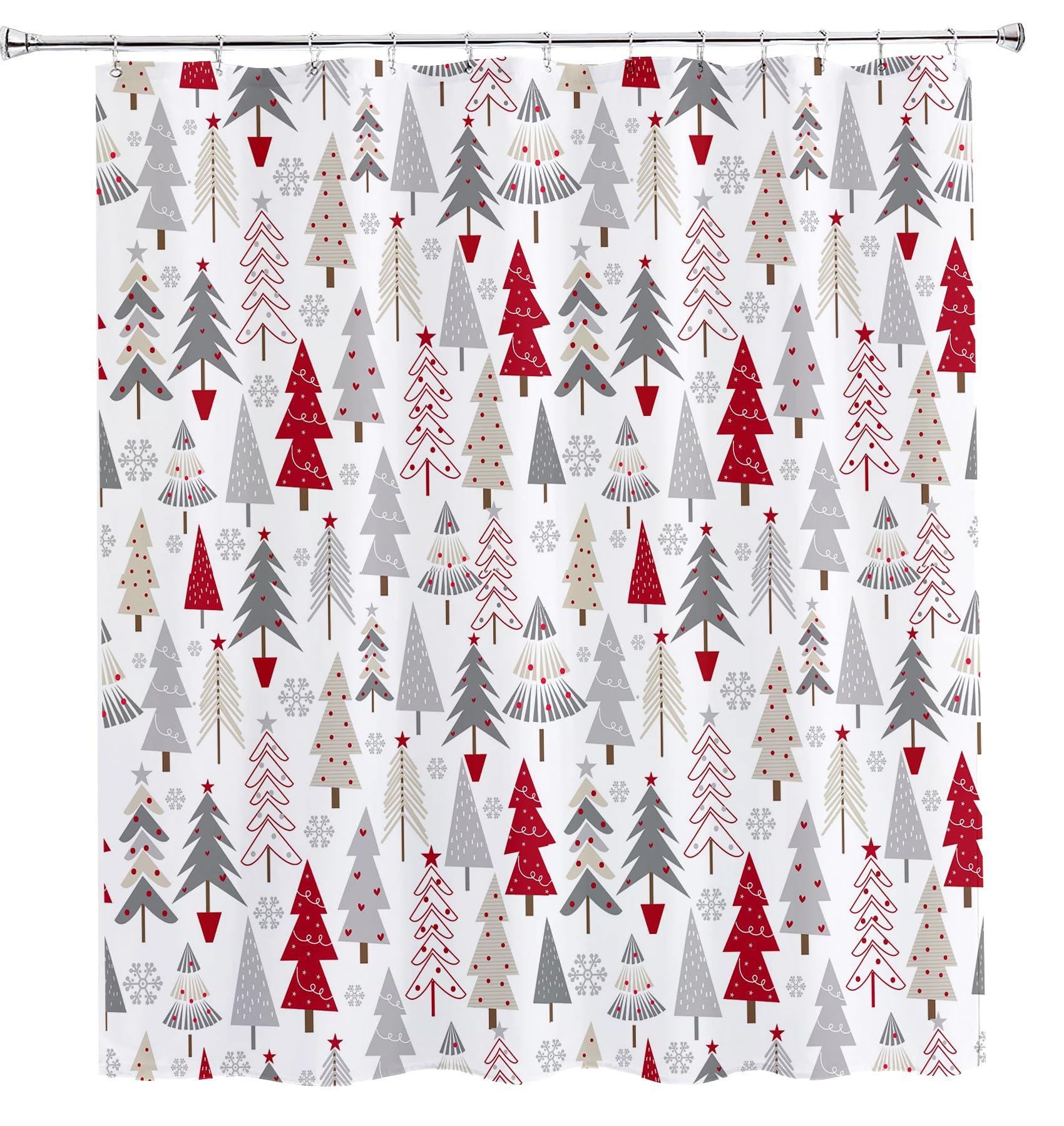 get orange christmas tree shower curtain watercolor christmas tree winter holiday polyester fabric bathroom shower curtain 72