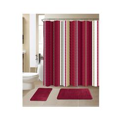 all american collection 15-piece bathroom set with 2 memory foam bath mats and matching shower curtain | designer patterns an