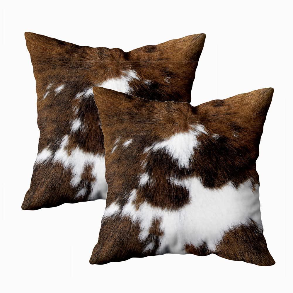 tomwish 2 packs hidden zippered pillowcase christmas cowhide accent printing 18x18inch,decorative throw custom cotton pillow 