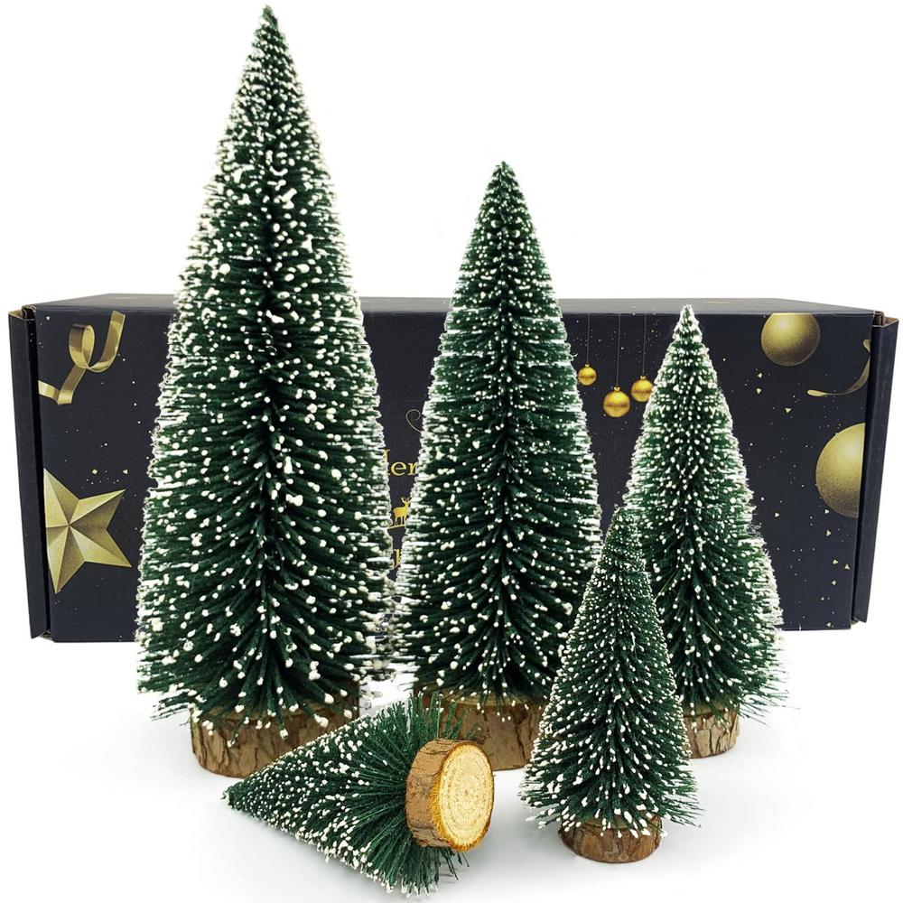 LYARcHTE desktop miniature pine tree mini christmas trees tabletop christmas tree small pine tree bottle brush trees for christmas dec