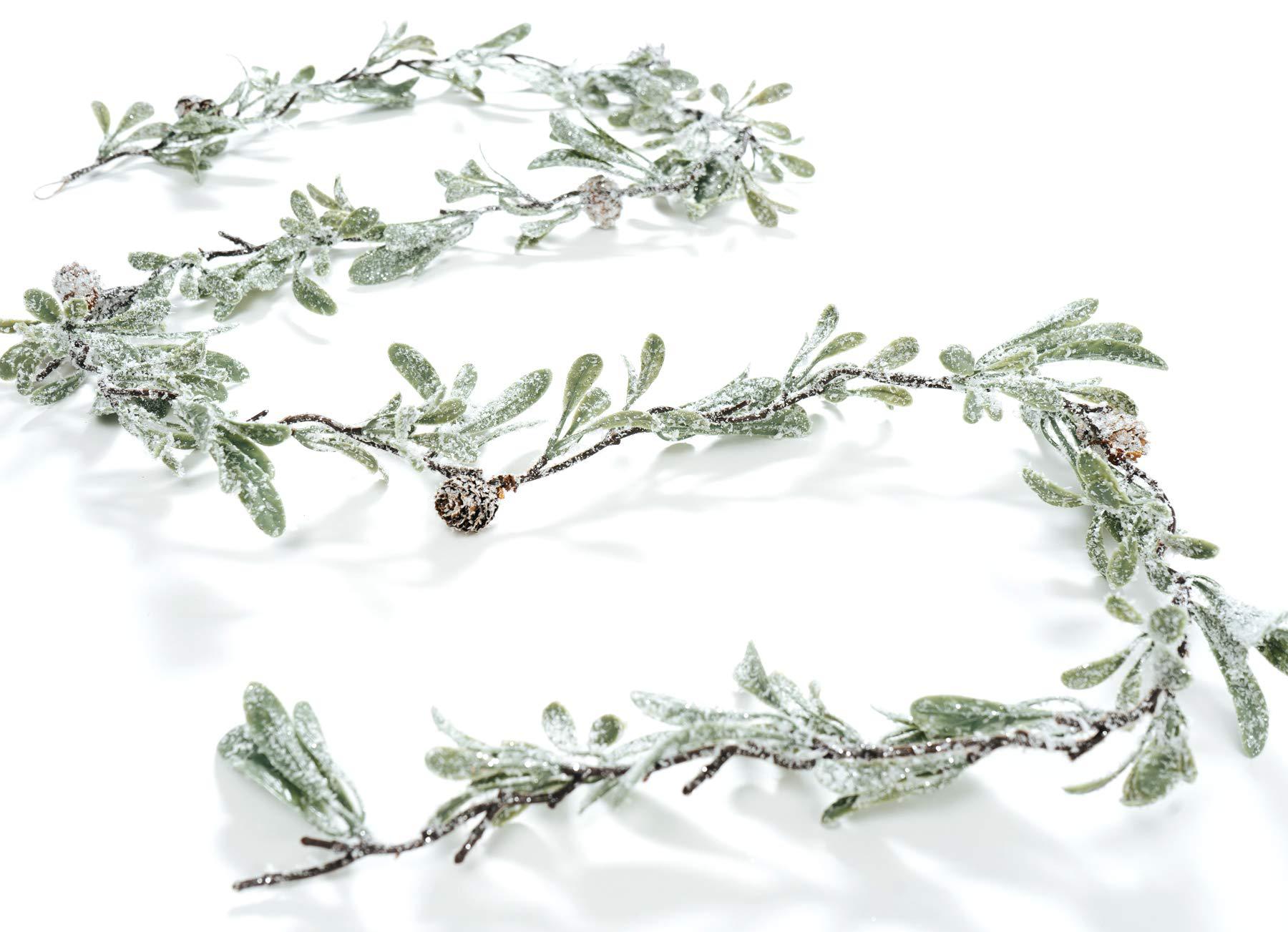 craftmore snowy podocarpus evergreen artificial garland 70 inch