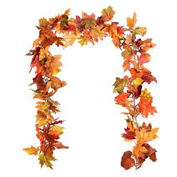 DearHouse 2 Pack Fall Garland Maple Leaf Clearance, 5.9Ft/Piece Hanging Vine Garland Artificial Autumn Foliage Garland Thanksgiv