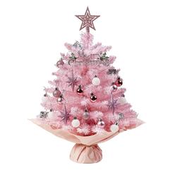 xmasexp mini christmas tree christmas pink tree artificial xmas tree small christmas tree with semi-circular base artificial 