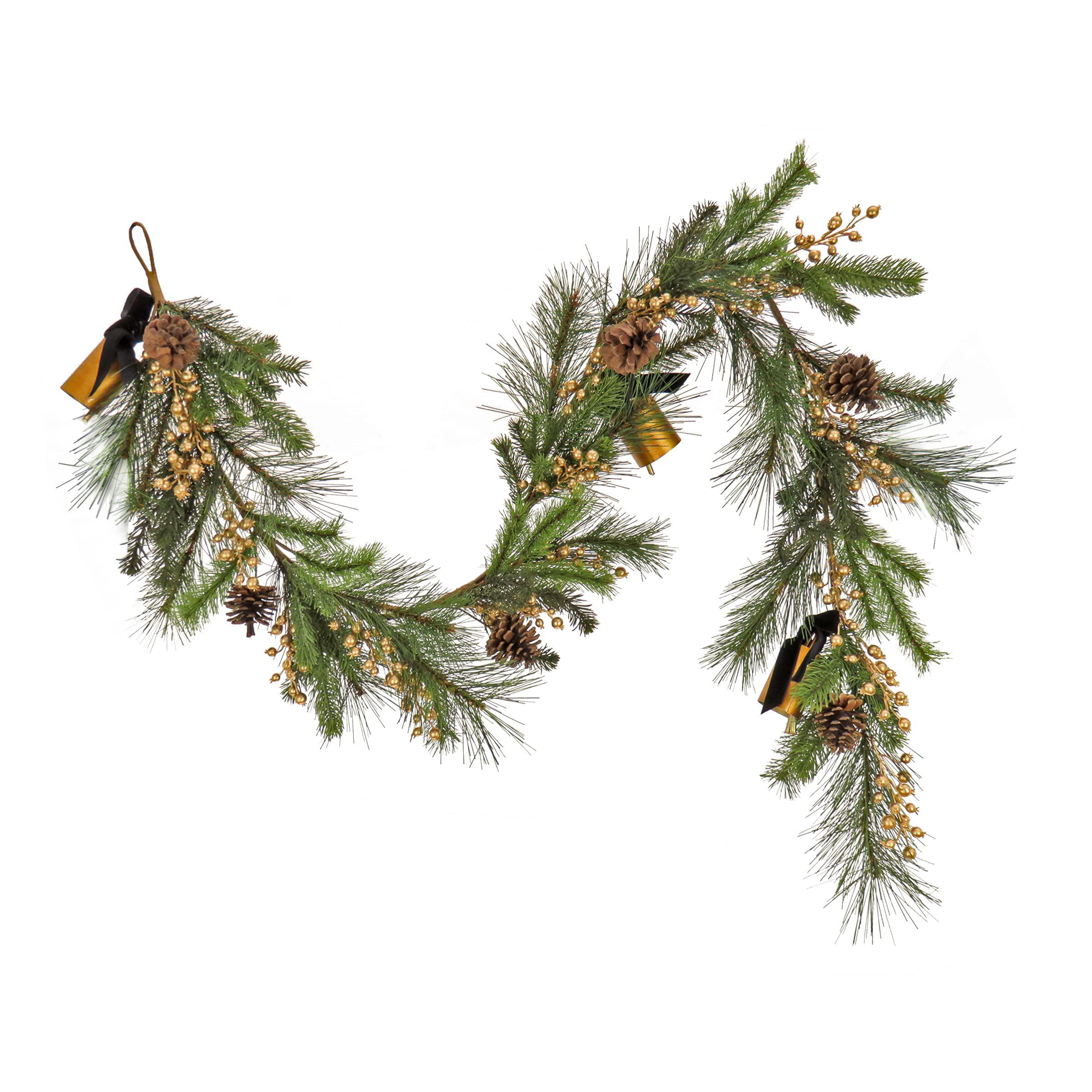National Tree Company hgtv home collection unlit artificial christmas garland, mixed branch tips, flexible vine base, unlit, 72 inches