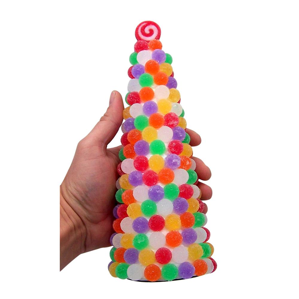 Gerson colorful gum drop candy christmas trees, 10 inches tall, set of 3