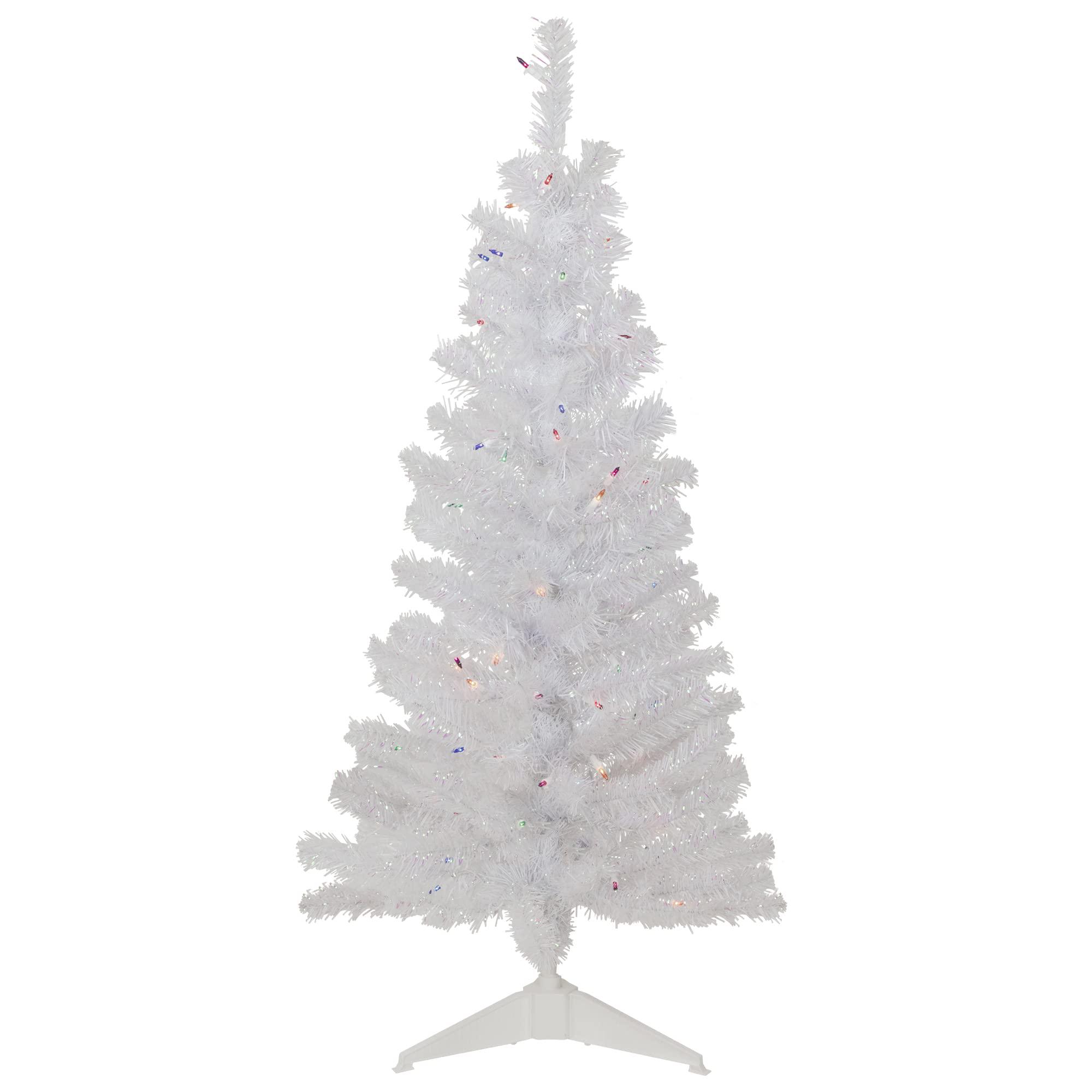 Northlight 4' pre-lit rockport white pine artificial christmas tree, multi lights