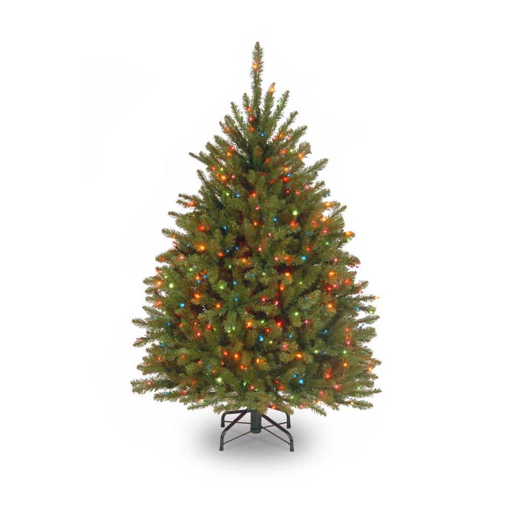 national tree dunhill fir tree with multicolor lights , 4.5 feet