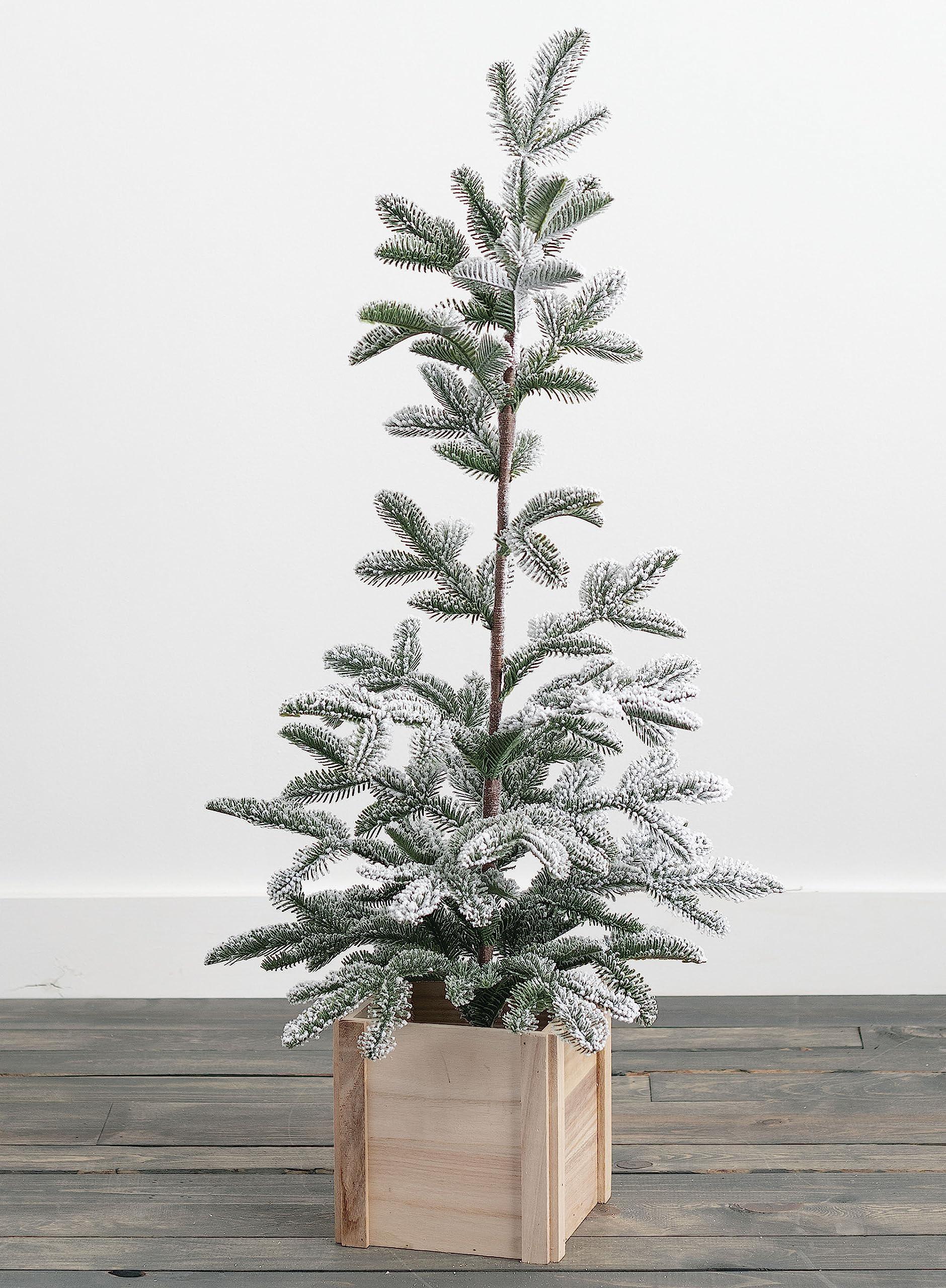 sullivans pine flocked snow artificial christmas tree, small christmas tree, artificial christmas tree, christmas decor, indo