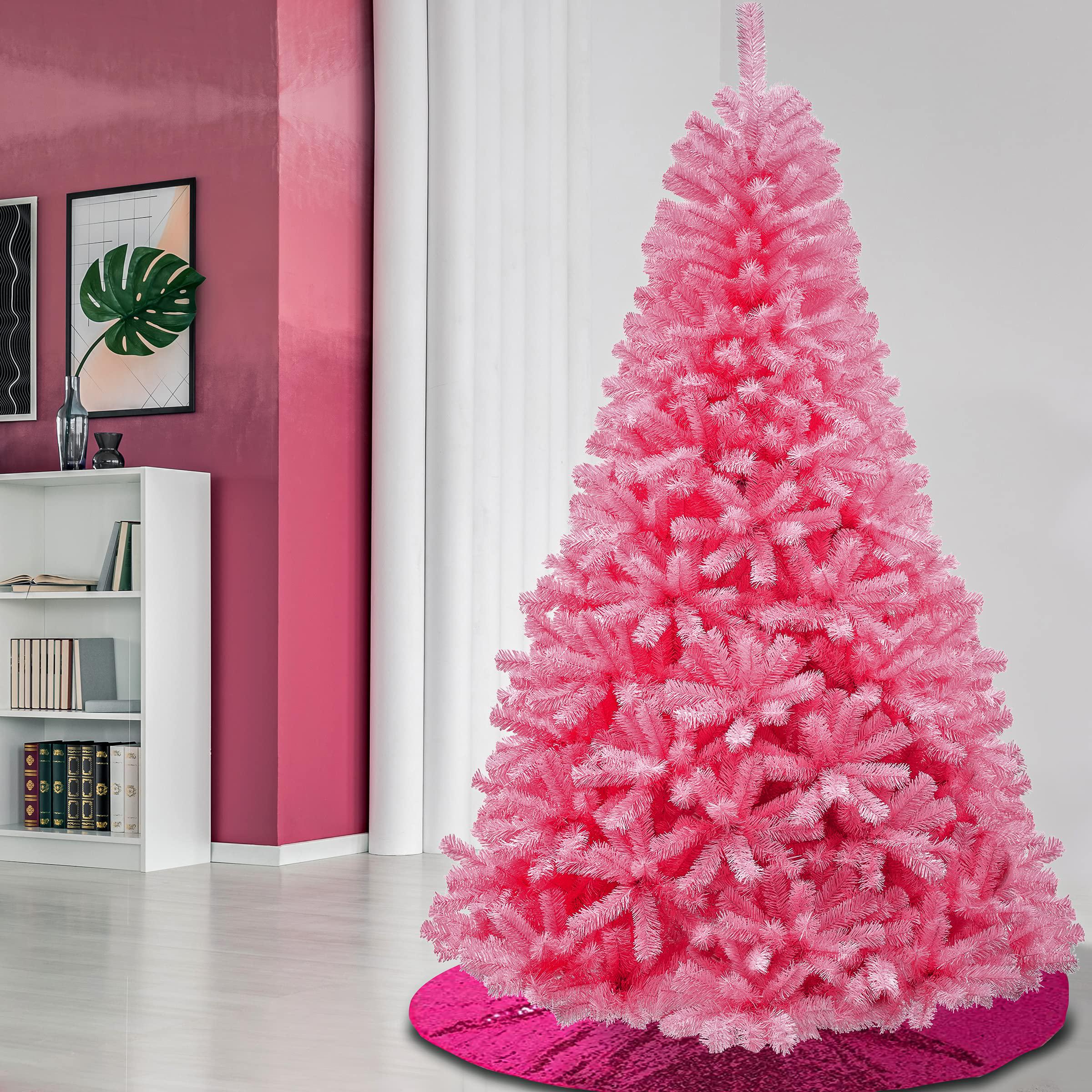 national tree company first traditions color pop christmas tree, pink, 7.5 ft