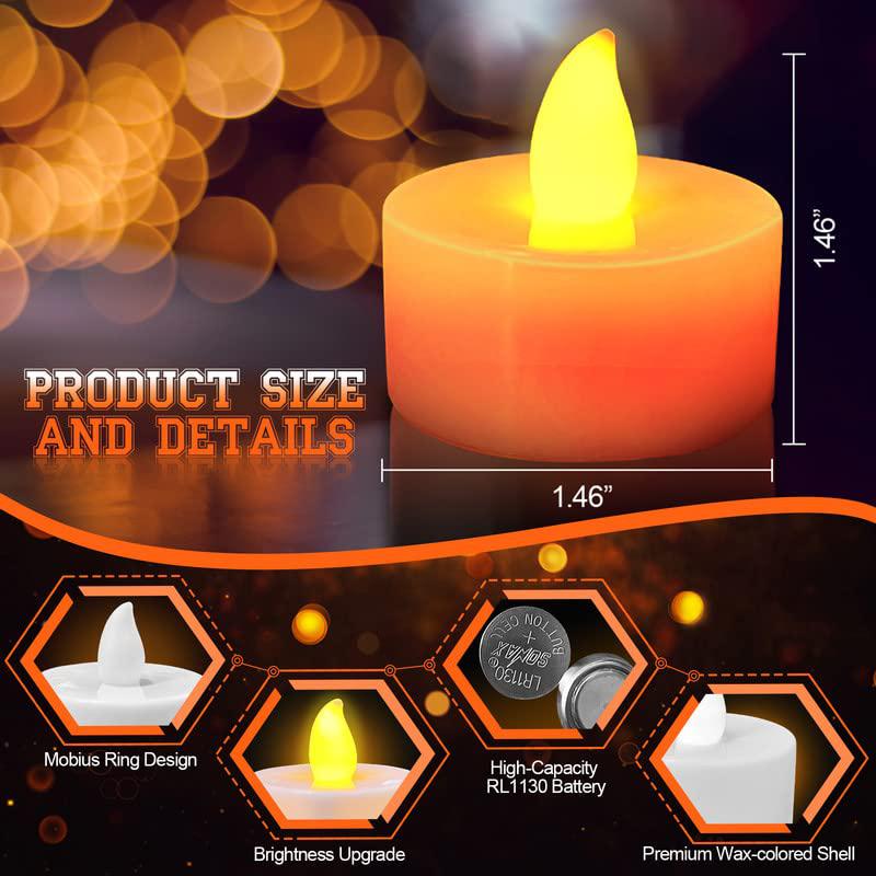 YASUOO flameless, led tea light candles with battery-powered wedding decorations for parties events tealight candles (24 pack)